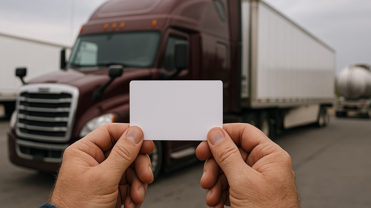 эндорсменты CDL — водитель с картой CDL у своего трака